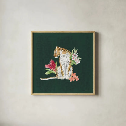 From the Jungle VII Dark by Beth Grove. Shown in a natural wood glass frame for a timeless modern aesthetic. Available as an archival giclee rolled canvas, fine art paper, or poster print. SKU 61564a.