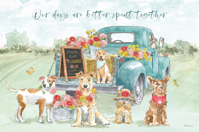 Furry Pals I by Beth Grove. SKU 63422i. Archival Giclee Fine art print for wall decor.