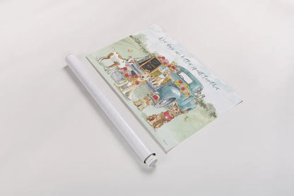 Furry Pals I by Beth Grove. shown as a rolled paper print. Available as archival giclee rolled canvas, fine art paper, or poster print. SKU 63422i.