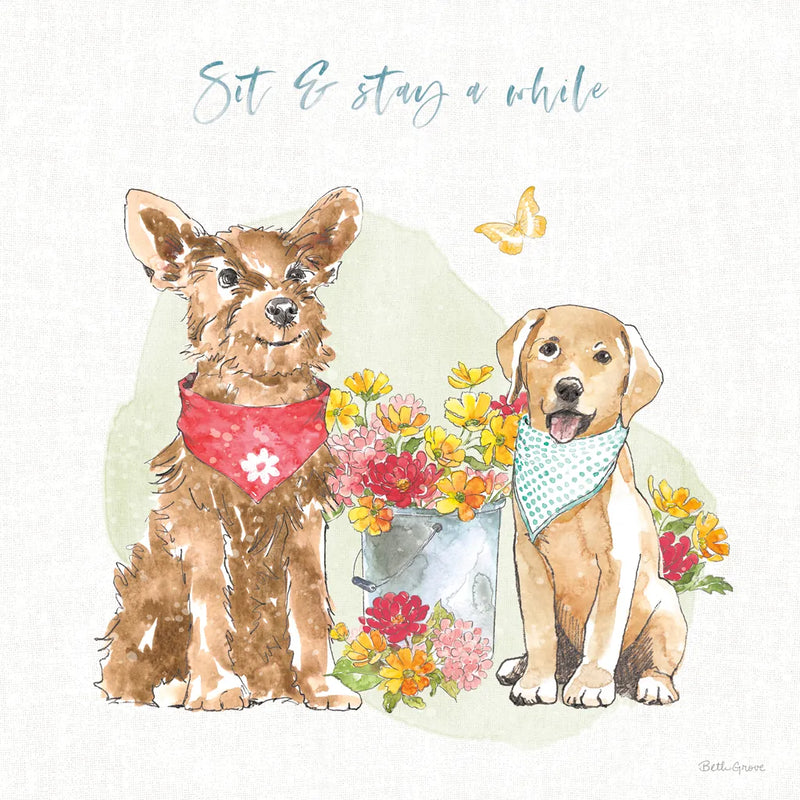 Furry Pals V by Beth Grove. SKU 63426a. Archival Giclee Fine art print for wall decor.
