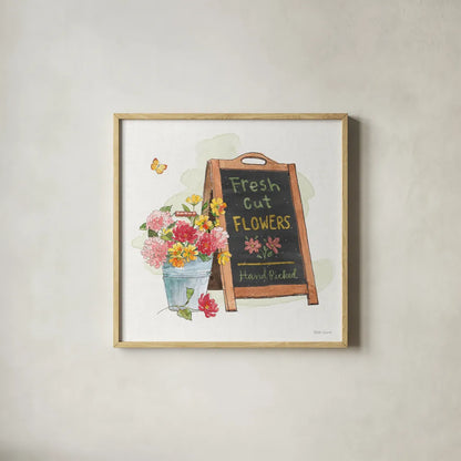 Furry Pals VI by Beth Grove. Shown in a natural wood glass frame for a timeless modern aesthetic. Available as an archival giclee rolled canvas, fine art paper, or poster print. SKU 63427a.