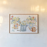 Gardenscape I by Beth Grove. shown as a paper print in a natural frame. Available as a archival giclee rolled canvas, fine art paper, or poster print. SKU 73500i.