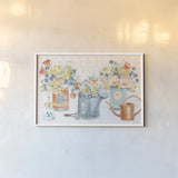 Gardenscape I by Beth Grove. shown as a paper print in a white frame. Available as a archival giclee rolled canvas, fine art paper, or poster print. SKU 73500i.