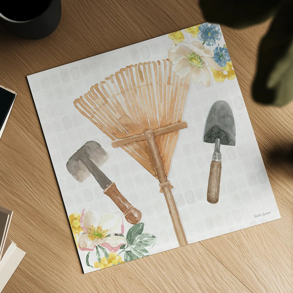 Gardenscape IV by Beth Grove. Shown as a detailed flat fine art print, highlighting archival giclee quality. Available as an archival giclee rolled canvas, fine art paper, or poster print. SKU 73503a.