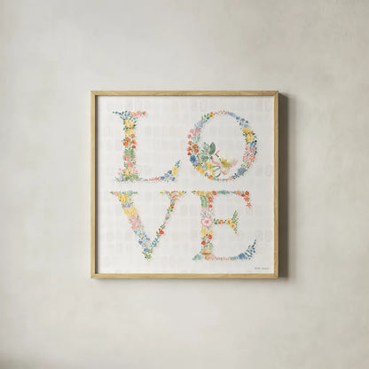 Gardenscape IX by Beth Grove. Shown in a natural wood glass frame for a timeless modern aesthetic. Available as an archival giclee rolled canvas, fine art paper, or poster print. SKU 73508a.