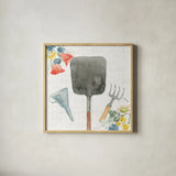 Gardenscape V by Beth Grove. Shown in a natural wood glass frame for a timeless modern aesthetic. Available as an archival giclee rolled canvas, fine art paper, or poster print. SKU 73504a.