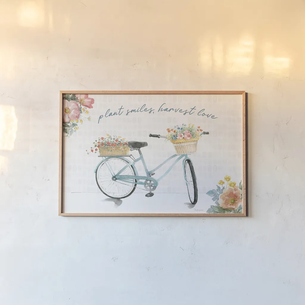 Gardenscape XIV by Beth Grove. shown as a paper print in a natural frame. Available as a archival giclee rolled canvas, fine art paper, or poster print. SKU 73513i.