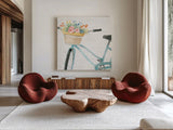 Gardenscape XV by Beth Grove. Shown as extra-large giant wall art in a modern living room. Available as an archival giclee rolled canvas, fine art paper, or poster print. SKU 73514a.
