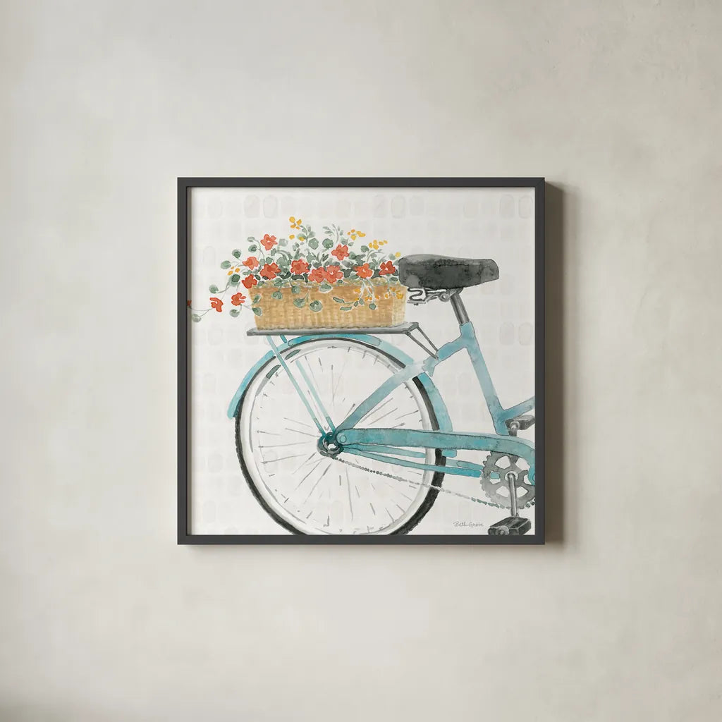 Gardenscape XVI by Beth Grove. Shown in a sleek black glass frame for a contemporary gallery look. Available as an archival giclee rolled canvas, fine art paper, or poster print. SKU 73515a.