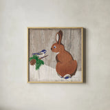 Gentle Critters Bunny by Beth Grove. Shown in a natural wood glass frame for a timeless modern aesthetic. Available as an archival giclee rolled canvas, fine art paper, or poster print. SKU 44448a.