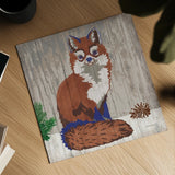 Gentle Critters Fox by Beth Grove. Shown as a detailed flat fine art print, highlighting archival giclee quality. Available as an archival giclee rolled canvas, fine art paper, or poster print. SKU 44446a.