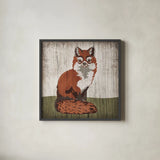 Gentle Critters I Summer by Beth Grove. Shown in a sleek black glass frame for a contemporary gallery look. Available as an archival giclee rolled canvas, fine art paper, or poster print. SKU 44441a.
