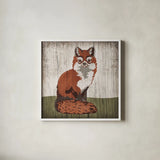 Gentle Critters I Summer by Beth Grove. Shown in a crisp white glass frame for a clean and minimalist style. Available as an archival giclee rolled canvas, fine art paper, or poster print. SKU 44441a.