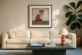 Gentle Critters I Summer by Beth Grove. Displayed in a glass frame with matte in a clean modern living room. Available as an archival giclee rolled canvas, fine art paper, or poster print. SKU 44441a.