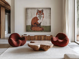 Gentle Critters I Summer by Beth Grove. Shown as extra-large giant wall art in a modern living room. Available as an archival giclee rolled canvas, fine art paper, or poster print. SKU 44441a.