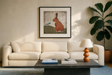 Gentle Critters III Summer by Beth Grove. Displayed in a glass frame with matte in a clean modern living room. Available as an archival giclee rolled canvas, fine art paper, or poster print. SKU 44443a.