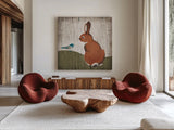 Gentle Critters III Summer by Beth Grove. Shown as extra-large giant wall art in a modern living room. Available as an archival giclee rolled canvas, fine art paper, or poster print. SKU 44443a.