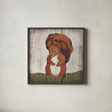 Gentle Critters IV Summer by Beth Grove. Shown in a sleek black glass frame for a contemporary gallery look. Available as an archival giclee rolled canvas, fine art paper, or poster print. SKU 44444a.
