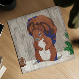 Gentle Critters Squirrel by Beth Grove. Shown as a detailed flat fine art print, highlighting archival giclee quality. Available as an archival giclee rolled canvas, fine art paper, or poster print. SKU 44445a.