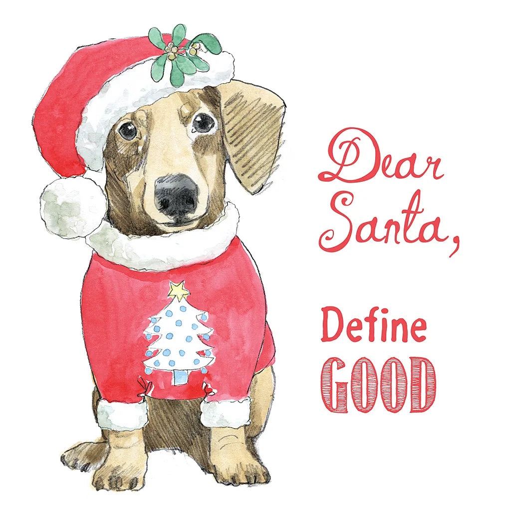 Glamour Pups Christmas III Dear Santa by Beth Grove. SKU 31502a. Archival Giclee Fine art print for wall decor.