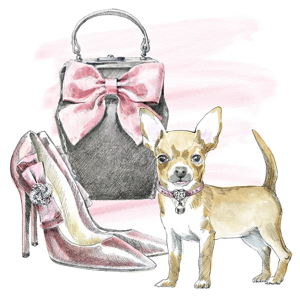 Glamour Pups I by Beth Grove. SKU 28045a. Archival Giclee Fine art print for wall decor.