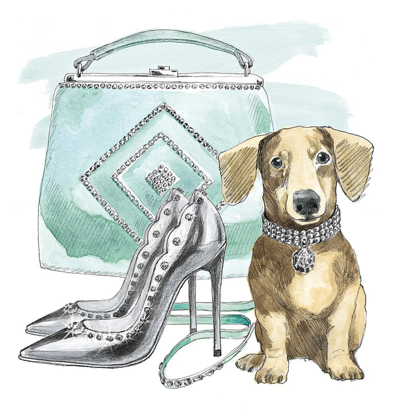 Glamour Pups III by Beth Grove. SKU 28047a. Archival Giclee Fine art print for wall decor.
