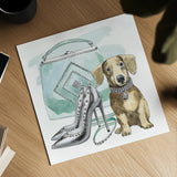Glamour Pups III by Beth Grove. Shown as a detailed flat fine art print, highlighting archival giclee quality. Available as an archival giclee rolled canvas, fine art paper, or poster print. SKU 28047a.