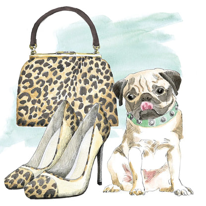 Glamour Pups IV by Beth Grove. SKU 28048a. Archival Giclee Fine art print for wall decor.