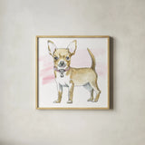 Glamour Pups VII by Beth Grove. Shown in a natural wood glass frame for a timeless modern aesthetic. Available as an archival giclee rolled canvas, fine art paper, or poster print. SKU 29728a.