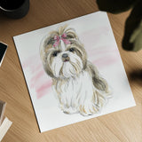 Glamour Pups VIII by Beth Grove. Shown as a detailed flat fine art print, highlighting archival giclee quality. Available as an archival giclee rolled canvas, fine art paper, or poster print. SKU 29729a.