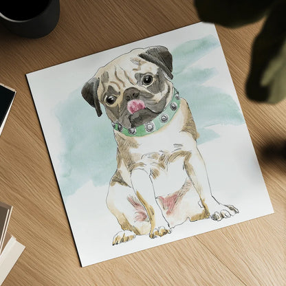 Glamour Pups X by Beth Grove. Shown as a detailed flat fine art print, highlighting archival giclee quality. Available as an archival giclee rolled canvas, fine art paper, or poster print. SKU 29731a.