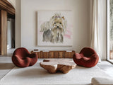 Glamour Pups XII by Beth Grove. Shown as extra-large giant wall art in a modern living room. Available as an archival giclee rolled canvas, fine art paper, or poster print. SKU 29733a.
