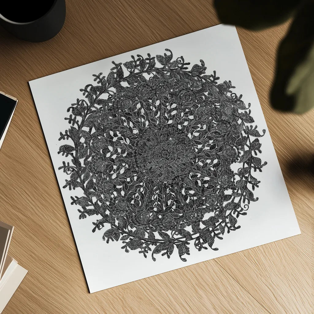 Golden Treasure Medallions by Beth Grove. Shown as a detailed flat fine art print, highlighting archival giclee quality. Available as an archival giclee rolled canvas, fine art paper, or poster print. SKU 23534a.