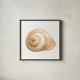 Golden Treasures I on White by Beth Grove. Shown in a sleek black glass frame for a contemporary gallery look. Available as an archival giclee rolled canvas, fine art paper, or poster print. SKU 24029a.