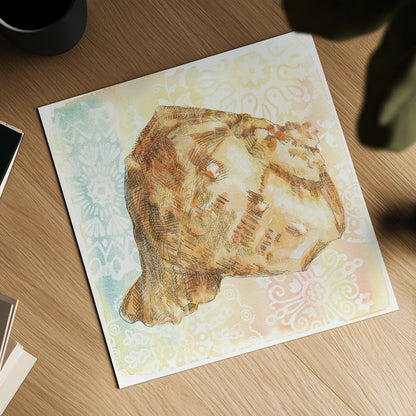 Golden Treasures III by Beth Grove. Shown as a detailed flat fine art print, highlighting archival giclee quality. Available as an archival giclee rolled canvas, fine art paper, or poster print. SKU 23520a.