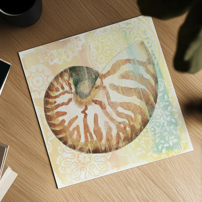 Golden Treasures IV by Beth Grove. Shown as a detailed flat fine art print, highlighting archival giclee quality. Available as an archival giclee rolled canvas, fine art paper, or poster print. SKU 23521a.