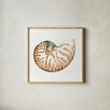 Golden Treasures IV on White by Beth Grove. Shown in a natural wood glass frame for a timeless modern aesthetic. Available as an archival giclee rolled canvas, fine art paper, or poster print. SKU 24032a.