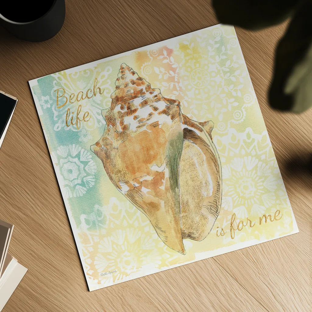 Golden Treasures Inspiration V by Beth Grove. Shown as a detailed flat fine art print, highlighting archival giclee quality. Available as an archival giclee rolled canvas, fine art paper, or poster print. SKU 23530a.