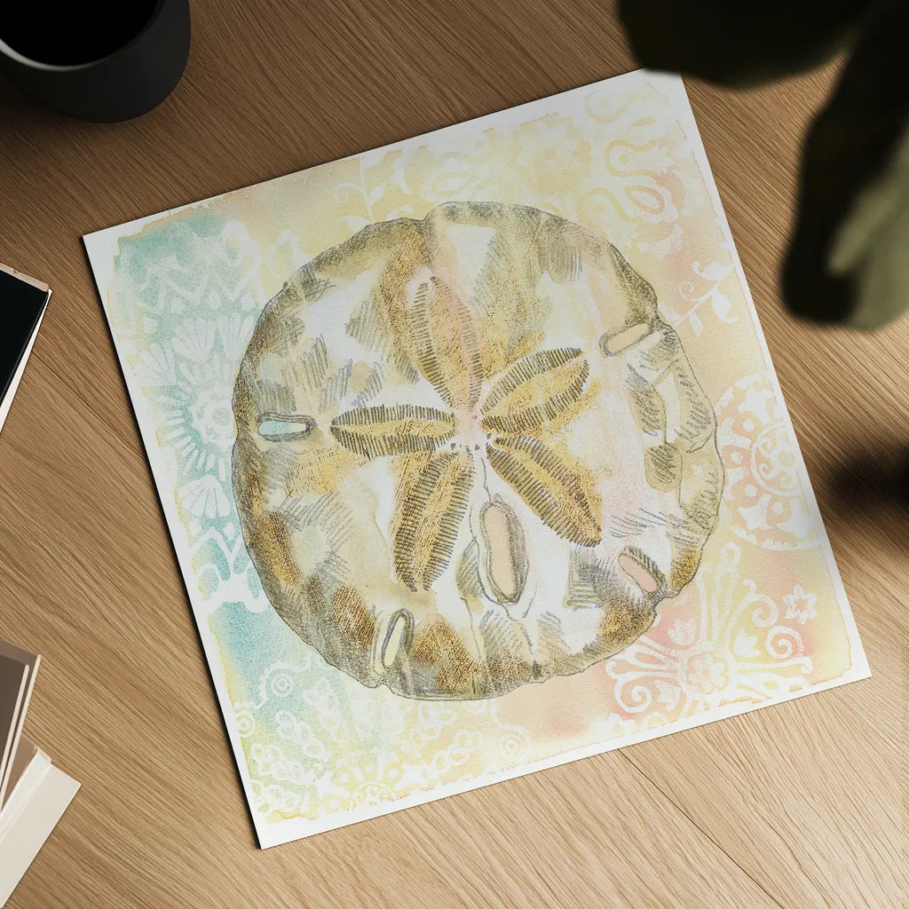 Golden Treasures VII by Beth Grove. Shown as a detailed flat fine art print, highlighting archival giclee quality. Available as an archival giclee rolled canvas, fine art paper, or poster print. SKU 23524a.