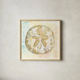 Golden Treasures VII by Beth Grove. Shown in a natural wood glass frame for a timeless modern aesthetic. Available as an archival giclee rolled canvas, fine art paper, or poster print. SKU 23524a.
