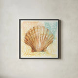 Golden Treasures VIII by Beth Grove. Shown in a sleek black glass frame for a contemporary gallery look. Available as an archival giclee rolled canvas, fine art paper, or poster print. SKU 23525a.