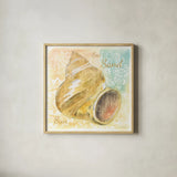 GoldenTreasures Inspiration II by Beth Grove. Shown in a natural wood glass frame for a timeless modern aesthetic. Available as an archival giclee rolled canvas, fine art paper, or poster print. SKU 23527a.