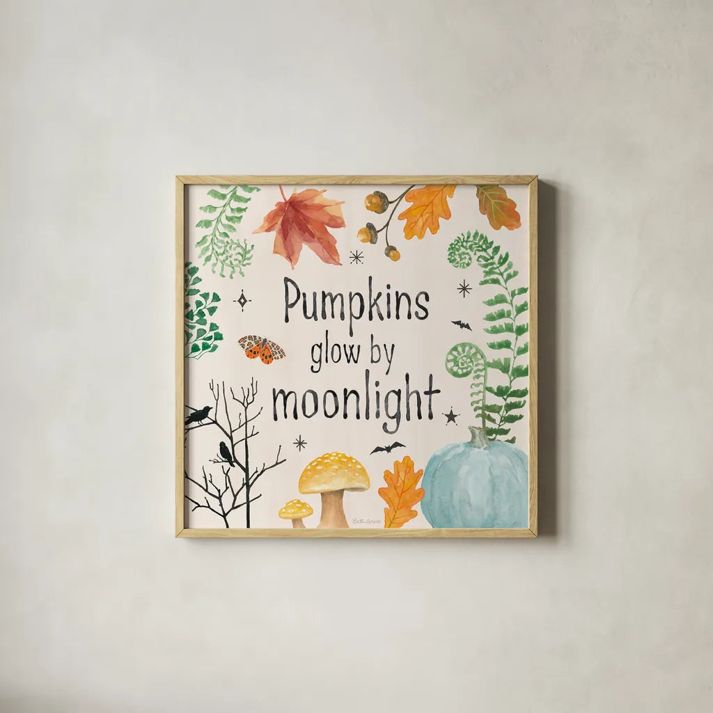 Halloween Classics VII by Beth Grove. Shown in a natural wood glass frame for a timeless modern aesthetic. Available as an archival giclee rolled canvas, fine art paper, or poster print. SKU 85932a.