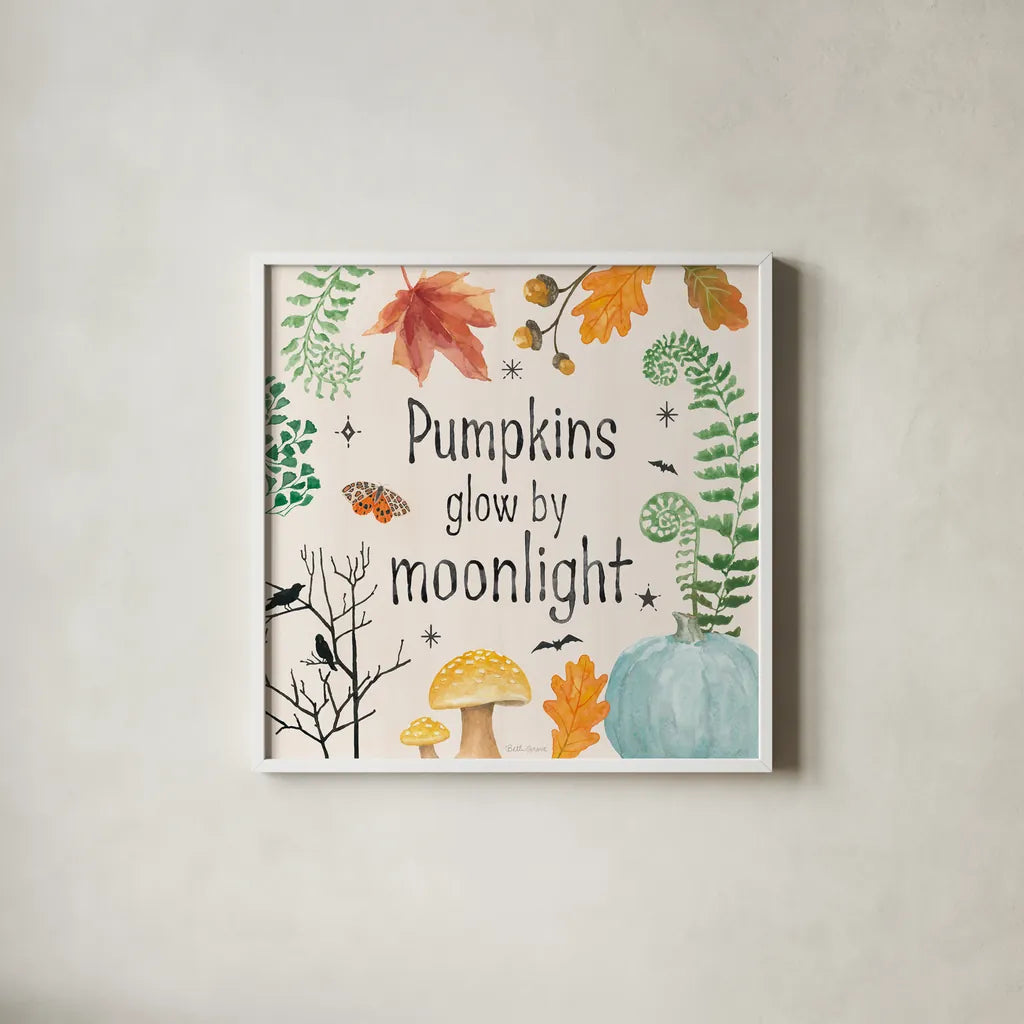 Halloween Classics VII by Beth Grove. Shown in a crisp white glass frame for a clean and minimalist style. Available as an archival giclee rolled canvas, fine art paper, or poster print. SKU 85932a.