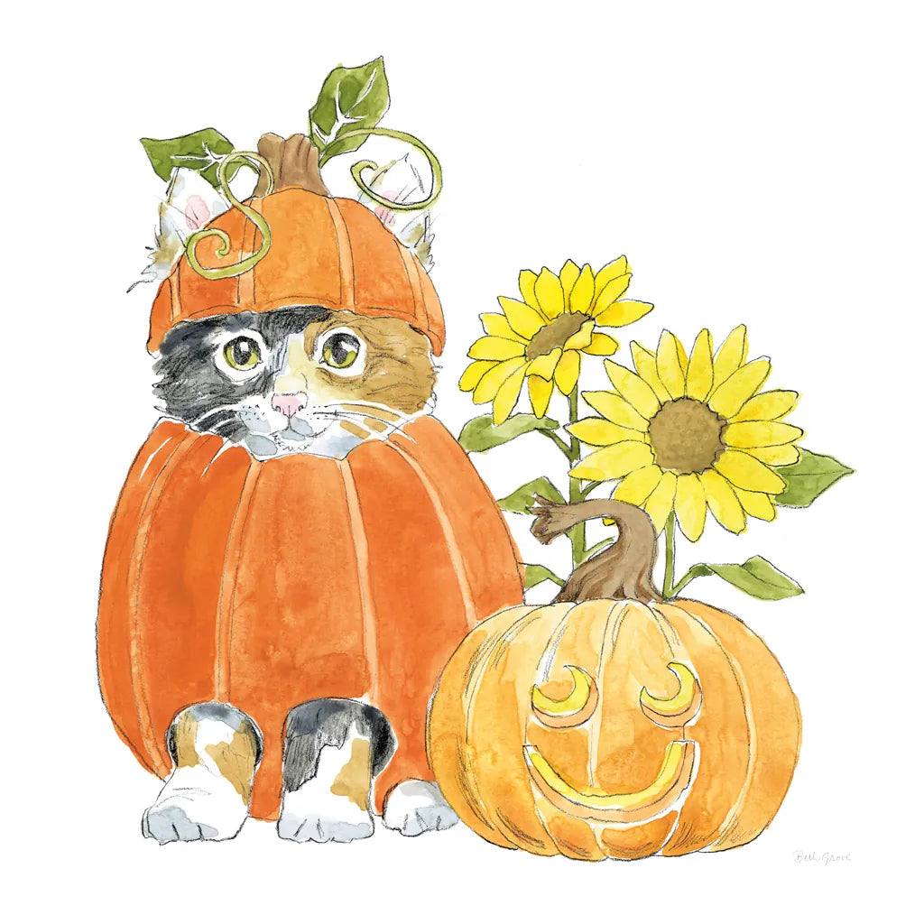 Halloween Pets II by Beth Grove. SKU 41591a. Archival Giclee Fine art print for wall decor.