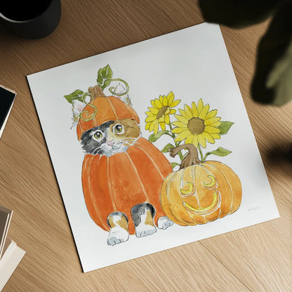 Halloween Pets II by Beth Grove. Shown as a detailed flat fine art print, highlighting archival giclee quality. Available as an archival giclee rolled canvas, fine art paper, or poster print. SKU 41591a.