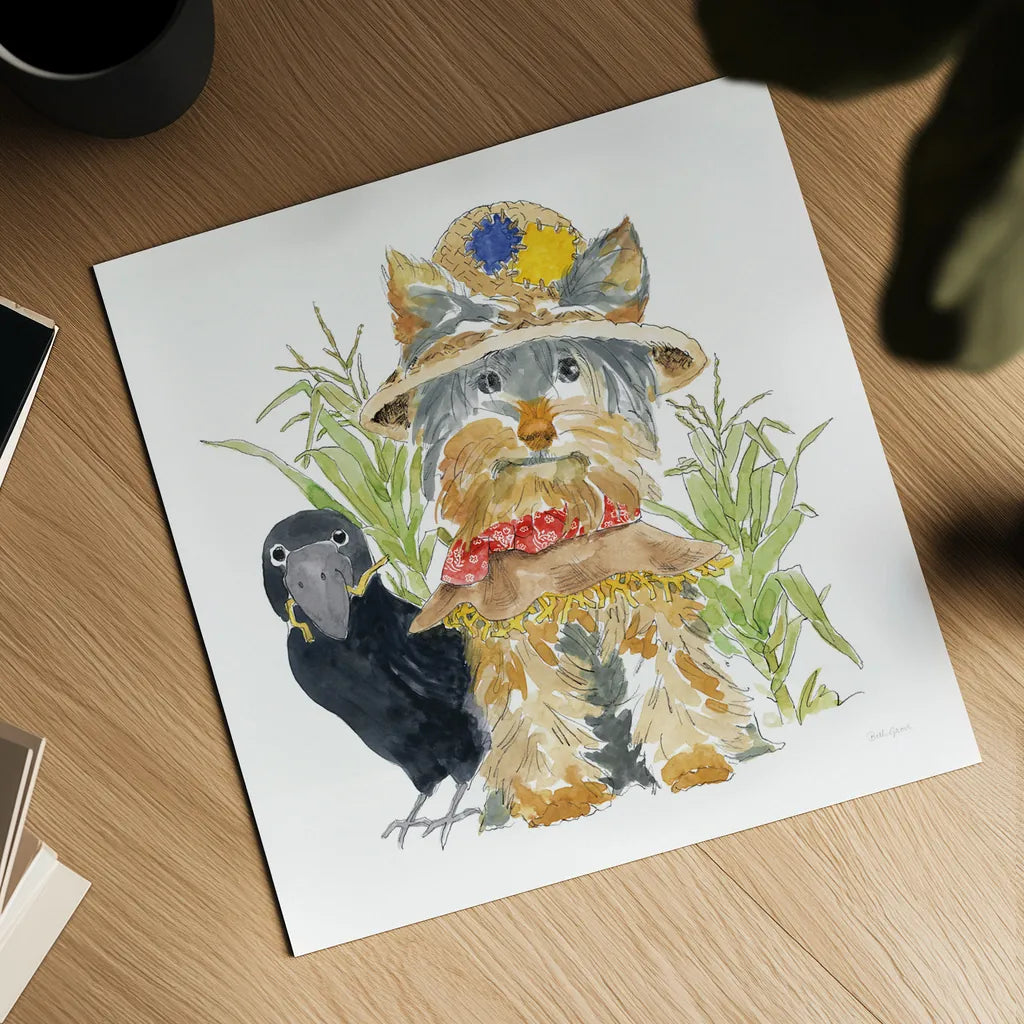 Halloween Pets IV by Beth Grove. Shown as a detailed flat fine art print, highlighting archival giclee quality. Available as an archival giclee rolled canvas, fine art paper, or poster print. SKU 41593a.