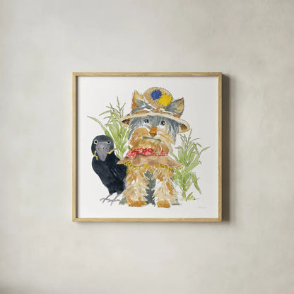 Halloween Pets IV by Beth Grove. Shown in a natural wood glass frame for a timeless modern aesthetic. Available as an archival giclee rolled canvas, fine art paper, or poster print. SKU 41593a.