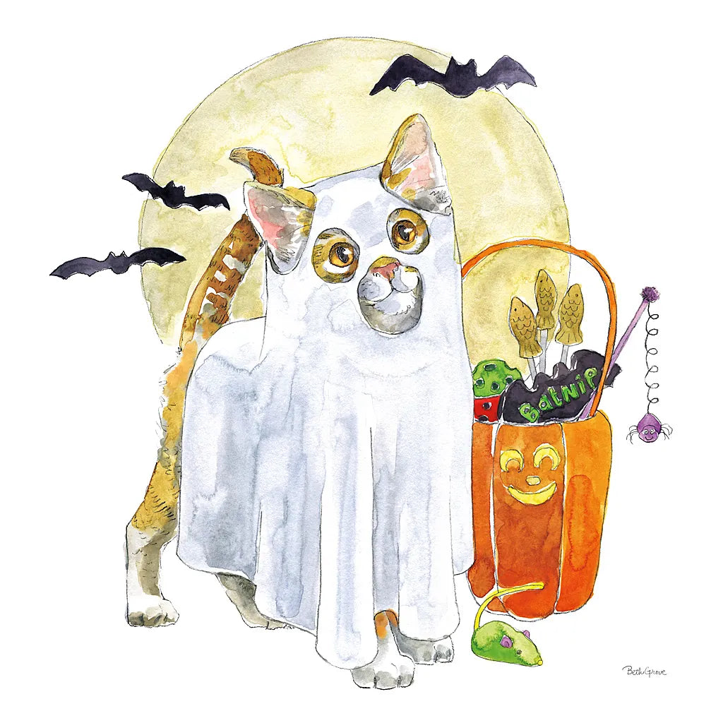 Halloween Pets V by Beth Grove. SKU 43757a. Archival Giclee Fine art print for wall decor.