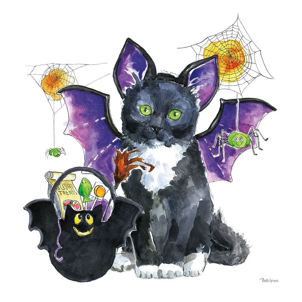 Halloween Pets VI by Beth Grove. SKU 43758a. Archival Giclee Fine art print for wall decor.
